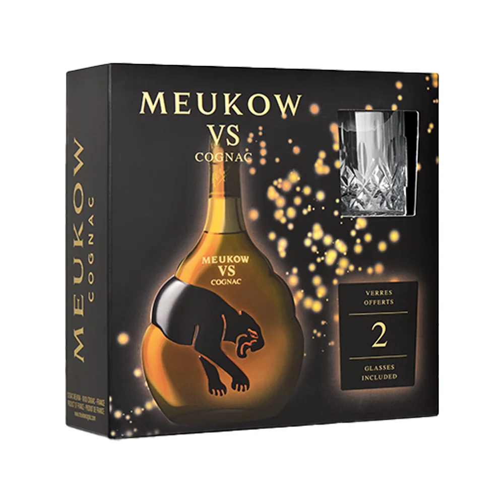 Konjak Meukow VS + 2 čaše + GB 0,7 l