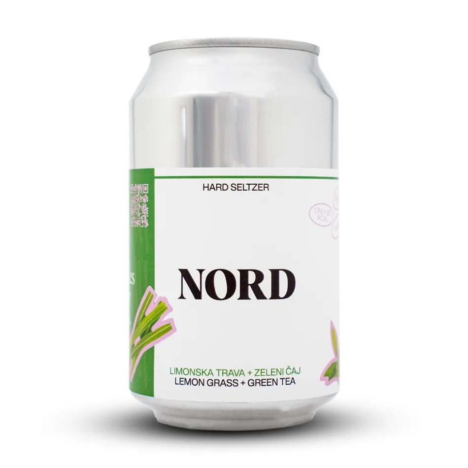 Nord Hard Seltzer limonska trava + zeleni čaj 0,33 l