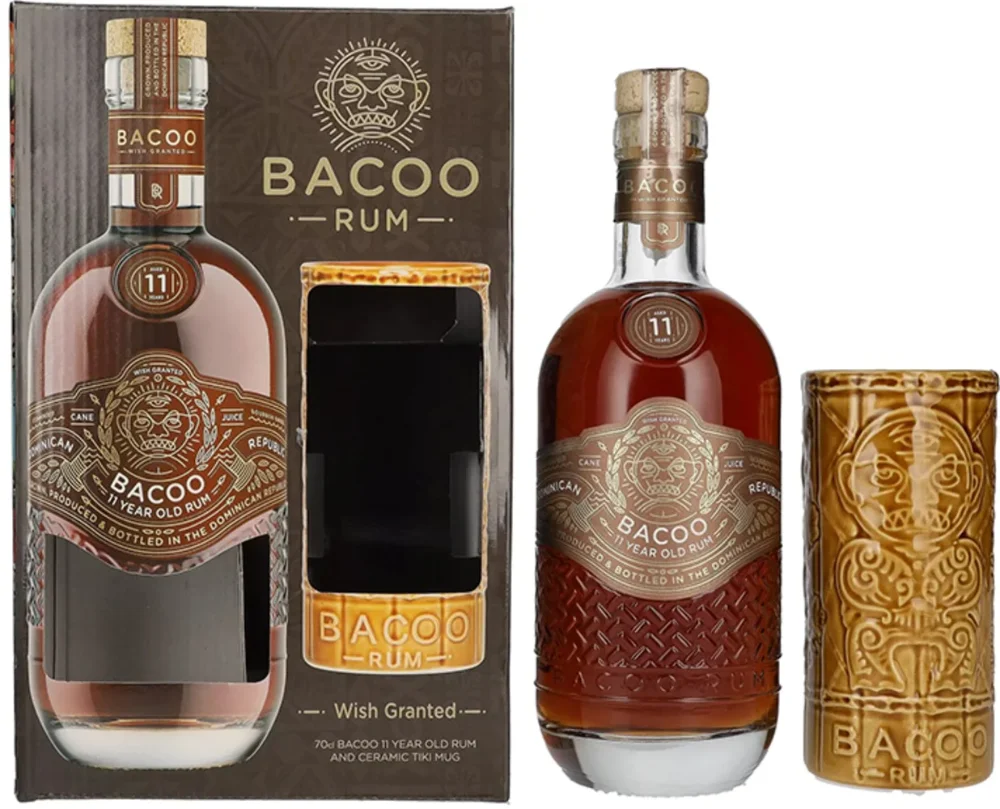 Rum Bacoo 11y + čaša + GB 0,7 l