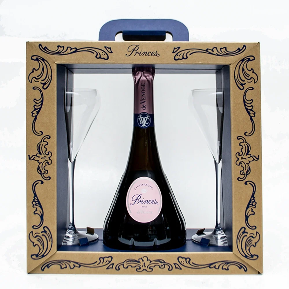Champagne Princes Rose GB + 2 čaše De Venoge 0,75 l