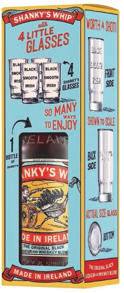 Whiskey liker Shanky´s Whip + 4 čaše GB 0,7 l