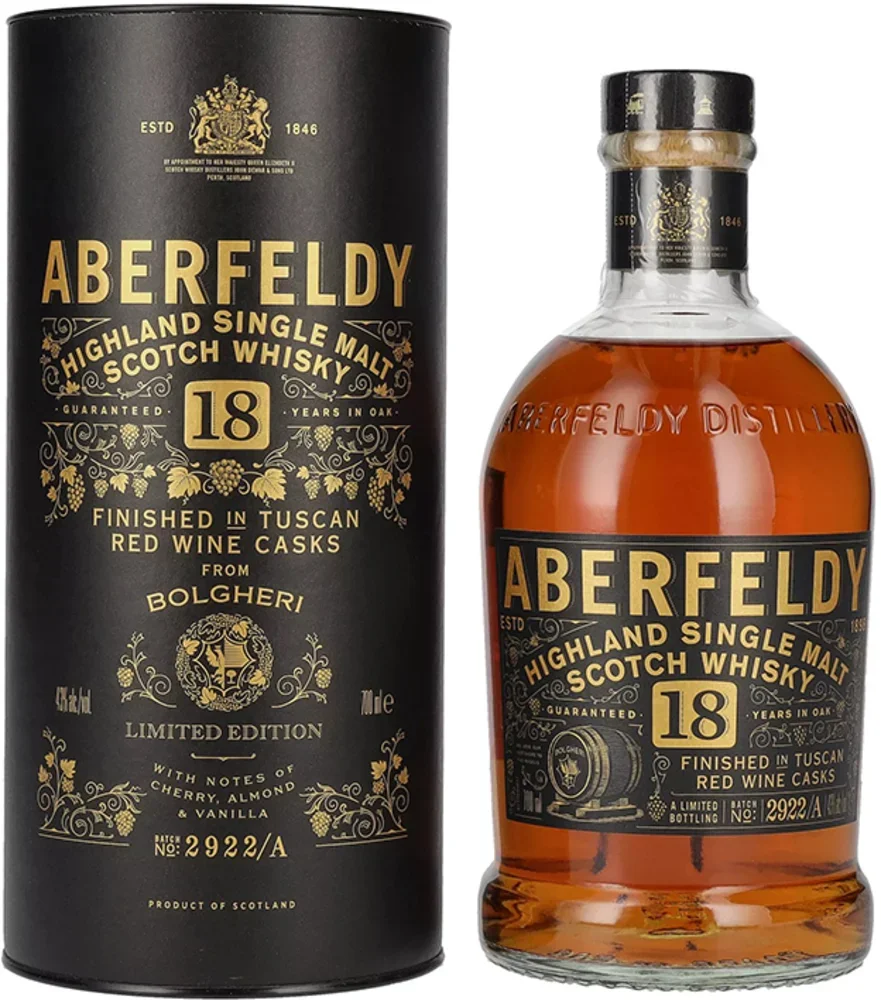 Škotski viski Aberfeldy 18 YO Red Wine Casks BOLGHERI + GB 0,7 l