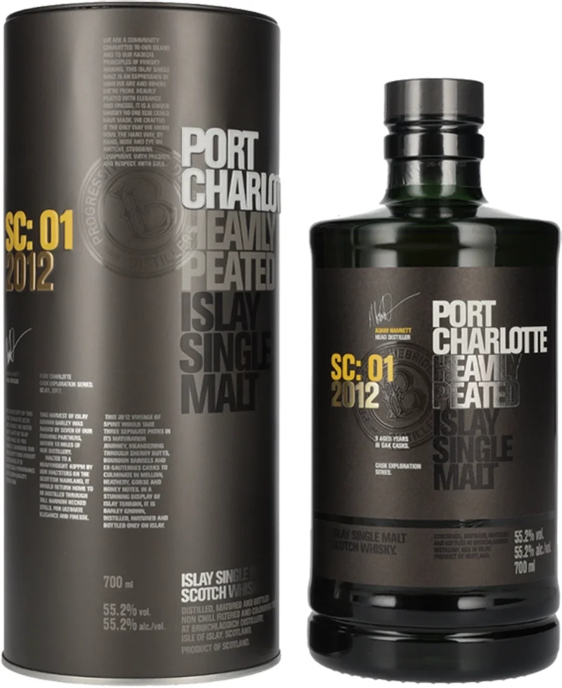 Škotski viski Port Charlotte SC:01 Heavily Peated Islay Single Malt 2012 + GB 0,7 l