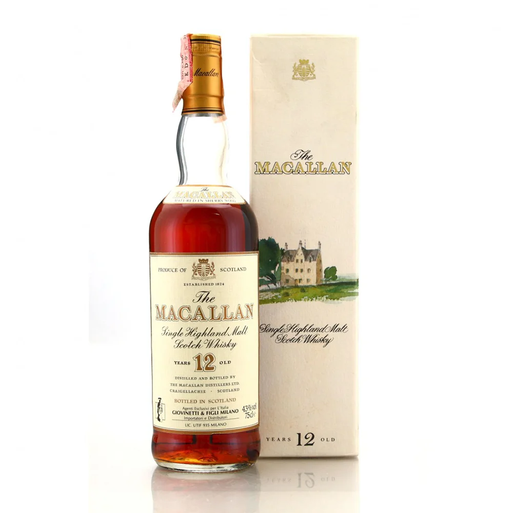 Škotski viski The Macallan 12 Year Old 1980s (Giovinetti Import) + GB 0,75 l