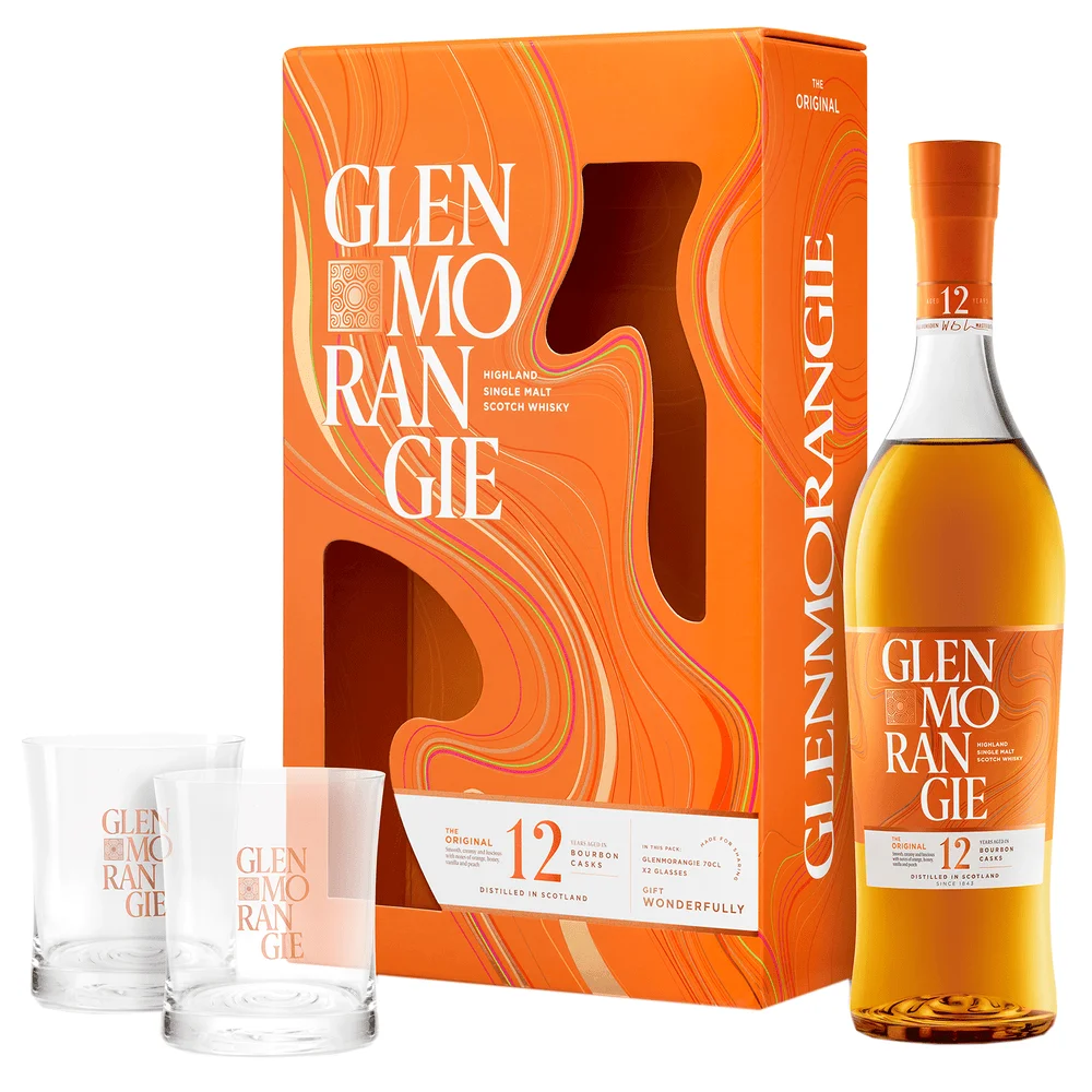 Škotski viski The Original 12Y Glenmorangie + 2 čaše + GB 0,7 l