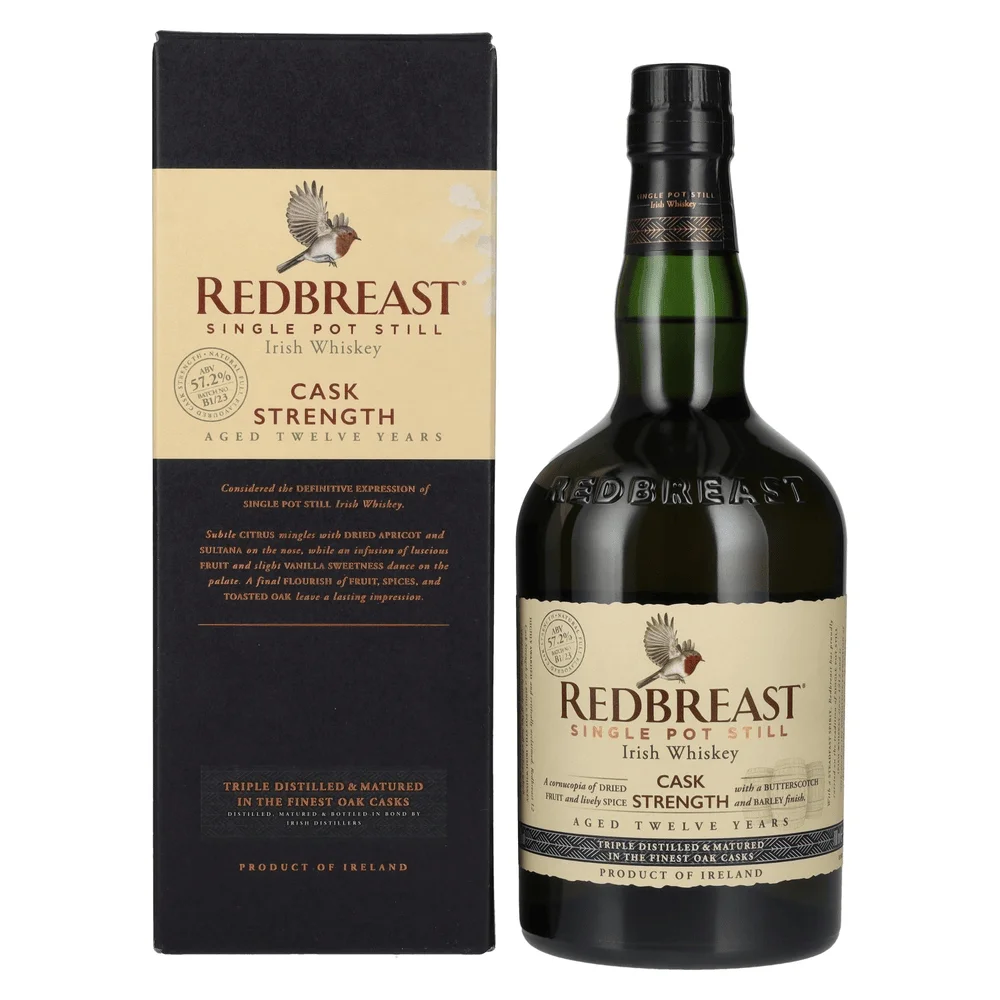 Irski viski Redbreast 12 Years Old Single Pot Still CASK STRENGTH poklon kutija 0,7 L