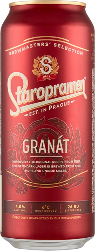 Pivo granat Staropramen 0,5 L