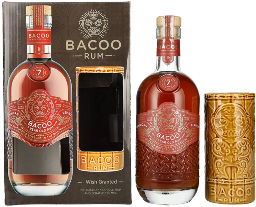 Rum Bacoo 7 years + čaša poklon kutija 0,7 L