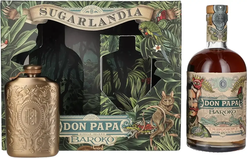 Rum Don Papa Baroko + flask poklon kutija 0,7 L
