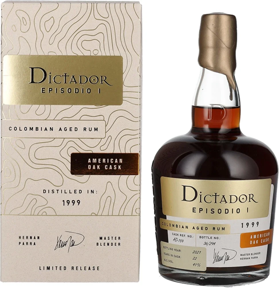 Rum EPISODIO I 22 Years Old 1999 Dictador poklon kutija 0,7 L