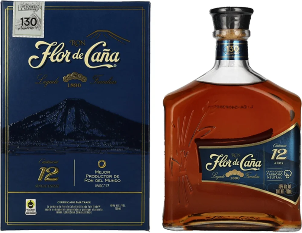 Rum Flor de Cana 12 Y poklon kutija 0,7 L