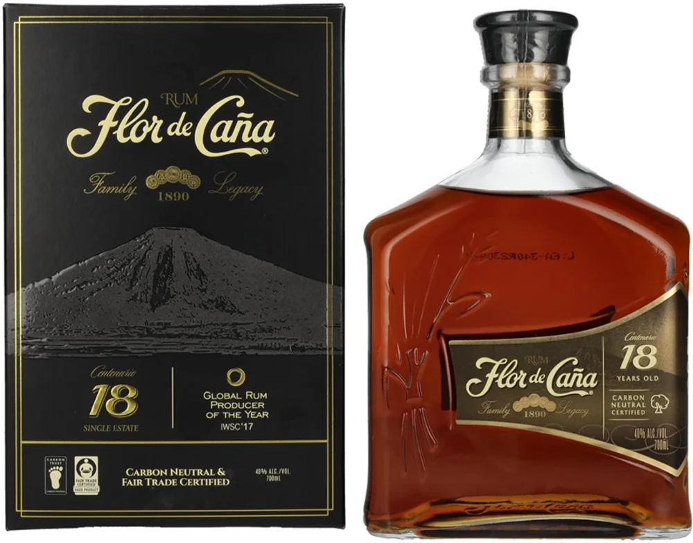 Rum Flor de Cana 18 y poklon kutija 0,7 L