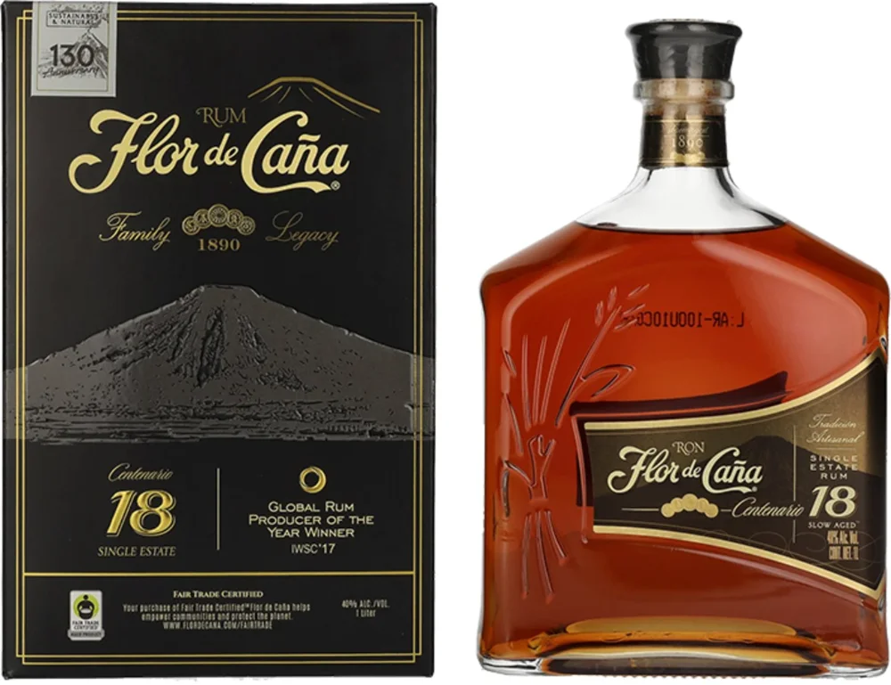 Rum Flor de Cana 18 y poklon kutija 1 L