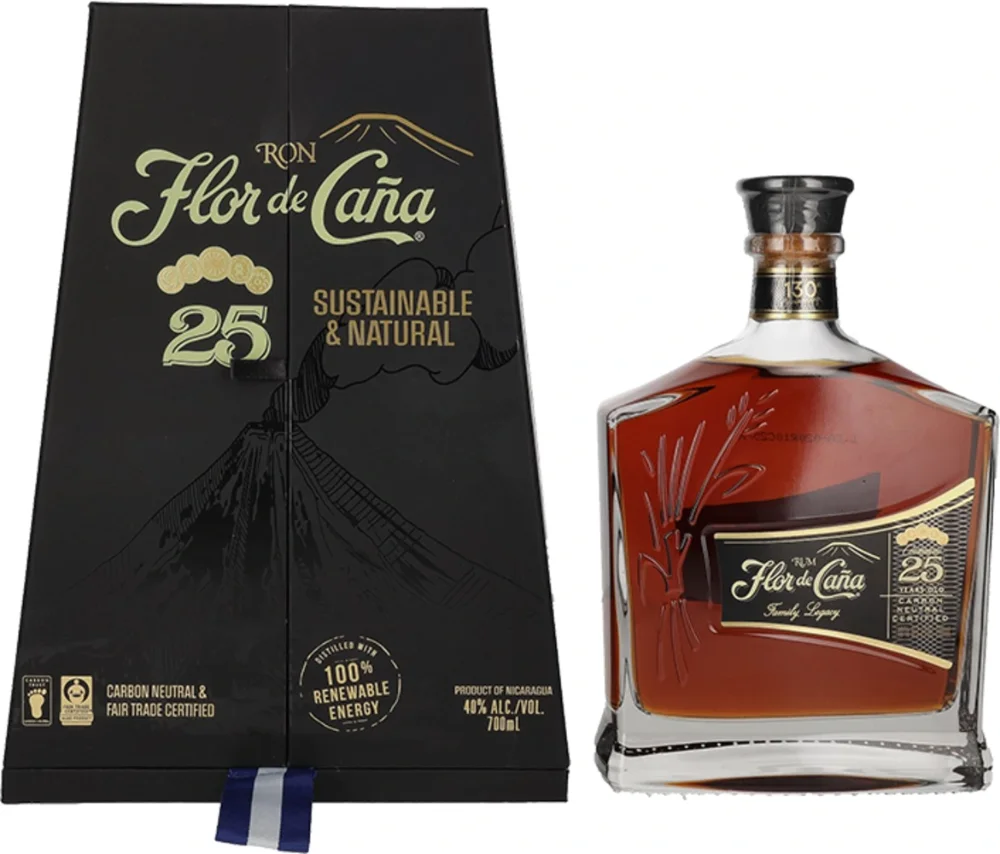 Rum Flor de Cana 25 y poklon kutija 0,7 L