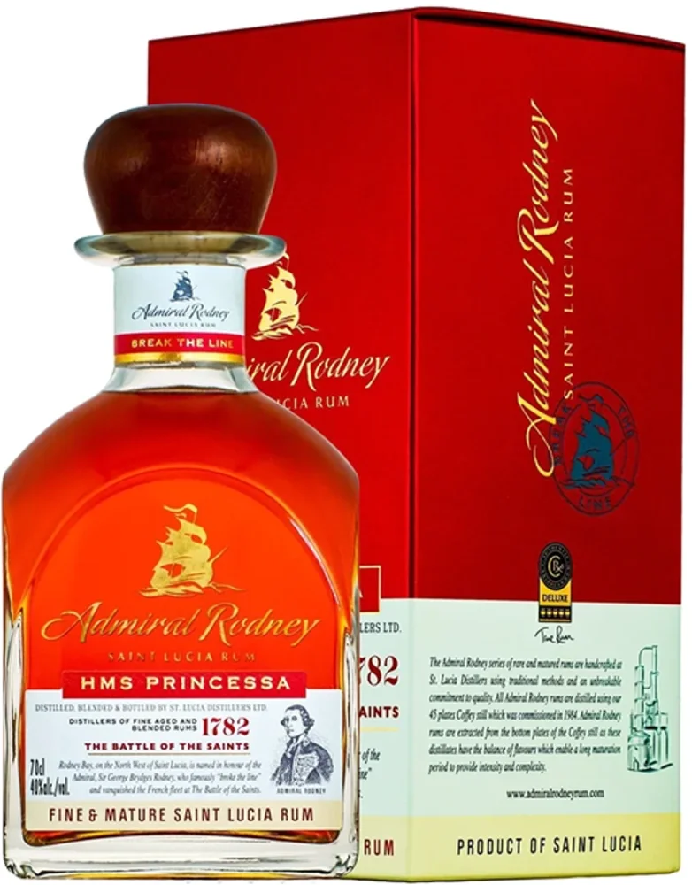 Rum HMS Princessa Saint Lucia Admiral Rodney poklon kutija 0,7 L
