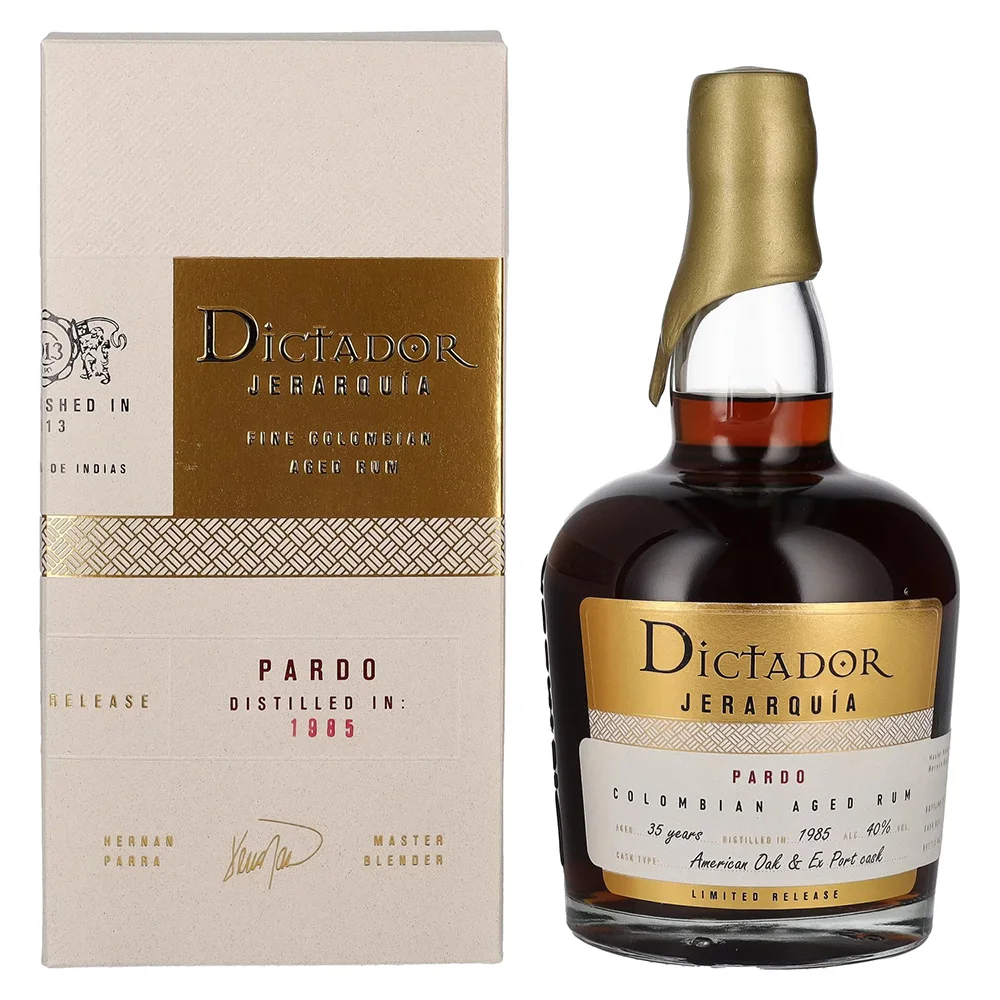 Rum JERARQUiA 35 Years Old 1985 PARDO Dictador poklon kutija 0,7 L