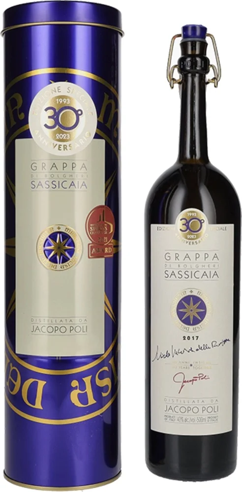 Voćna rakija Grappa di Bolgheri Sassicaia Poli poklon kutija 0,50 L