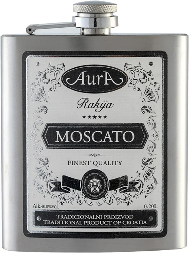 Voćna rakija Rakija Moscato Aura + flaška poklon kutija 0,2 L