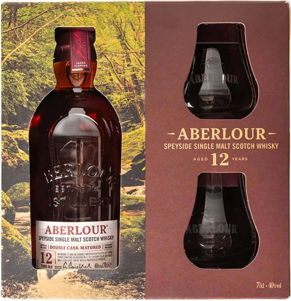 Škotski viski Aberlour 12 godina + 2 čaše poklon kutija 0,7 L