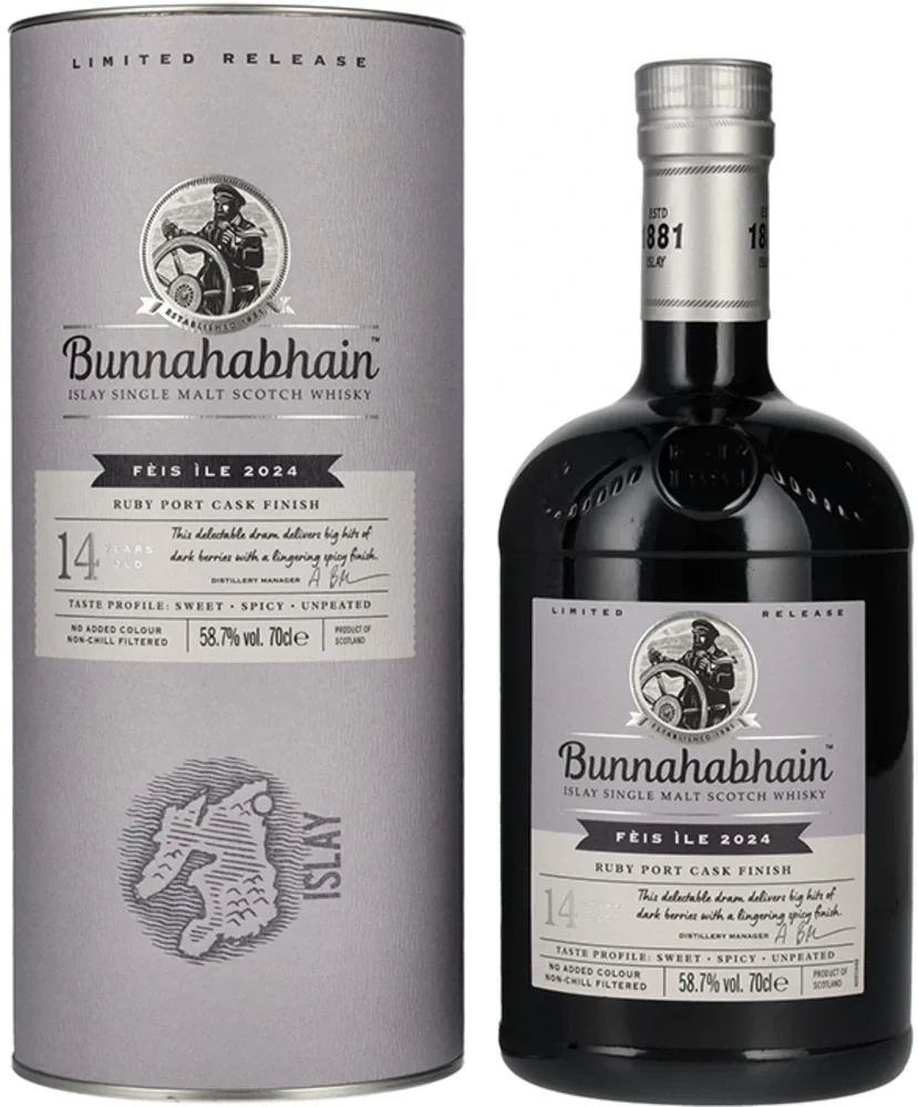 Škotski viski Bunnahabhain 14y RUBY PORT CASK Matured Limited Release poklon kutija 0,7 L