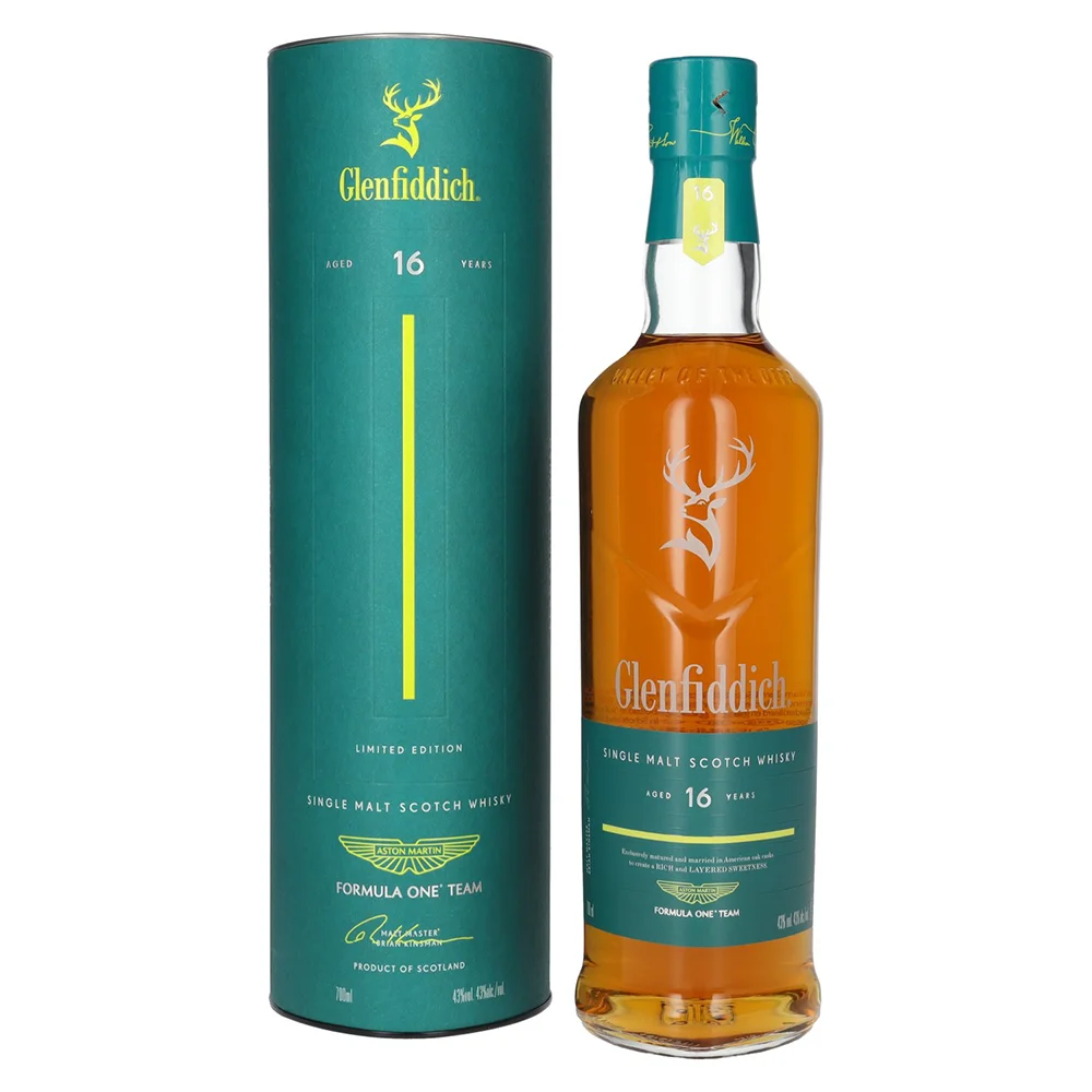 Škotski viski Glenfiddich 16 yo Years Old ASTON MARTIN FORMULA ONE TEAM Single Malt poklon kutija 0,7 L