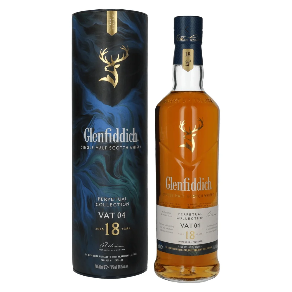 Škotski viski Glenfiddich 18 yo Old Perpetual Collection VAT 04 Single Malt poklon kutija 0,7 L