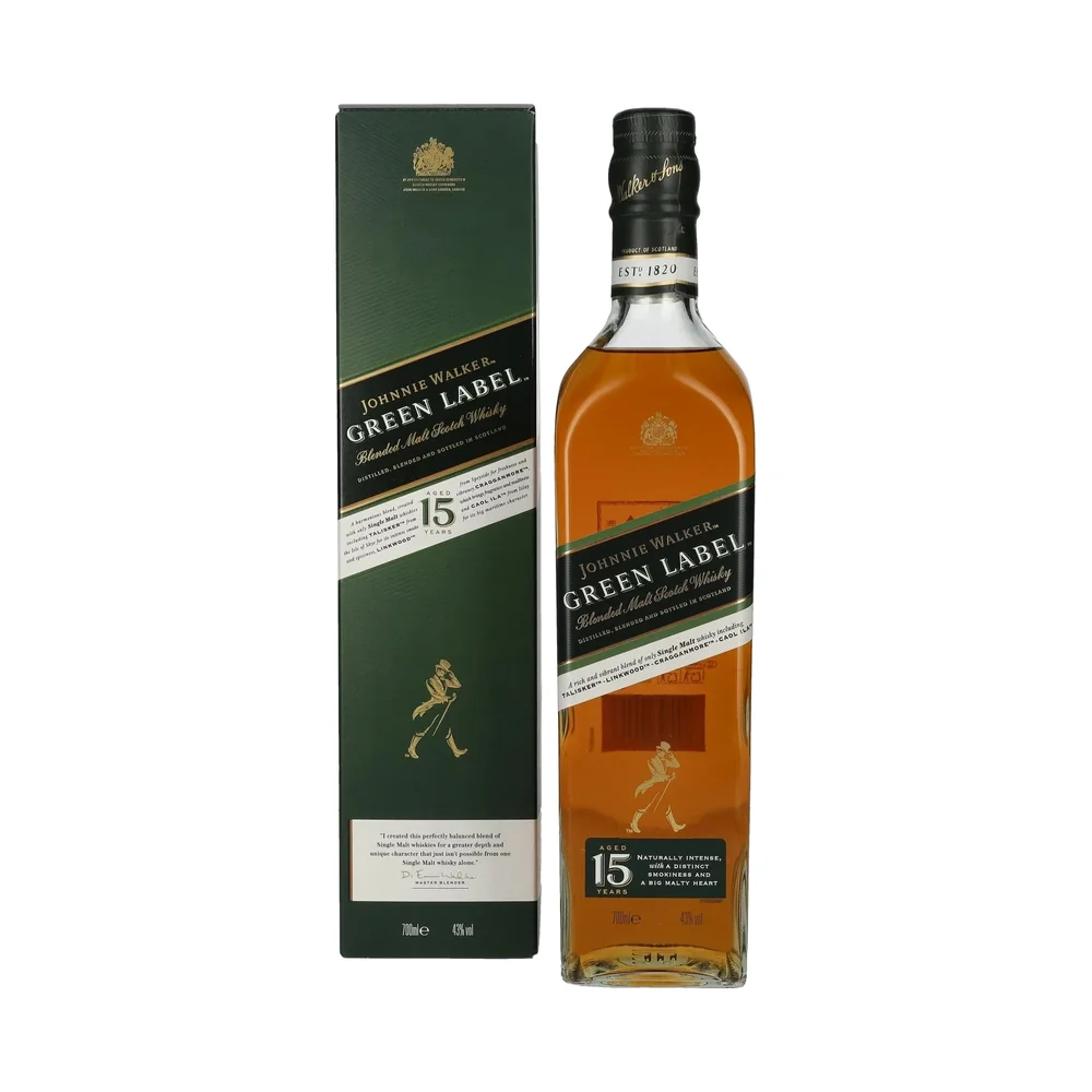 Škotski viski Johnnie Walker Green Label 15 Years Old poklon kutija 0,7 L