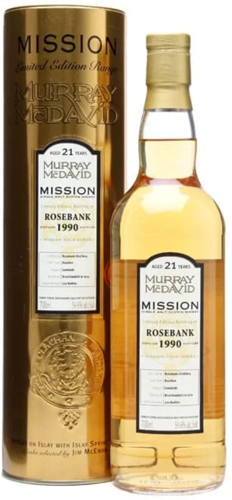 Škotski viski Murray McDavid Mission 21 Year Old Rosebank 1990 poklon kutija 0,7 L