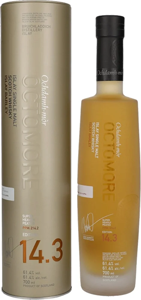 Škotski viski Octomore EDITION: 14.3 Super Heavily Peated Islay Barley poklon kutija 0,7 L