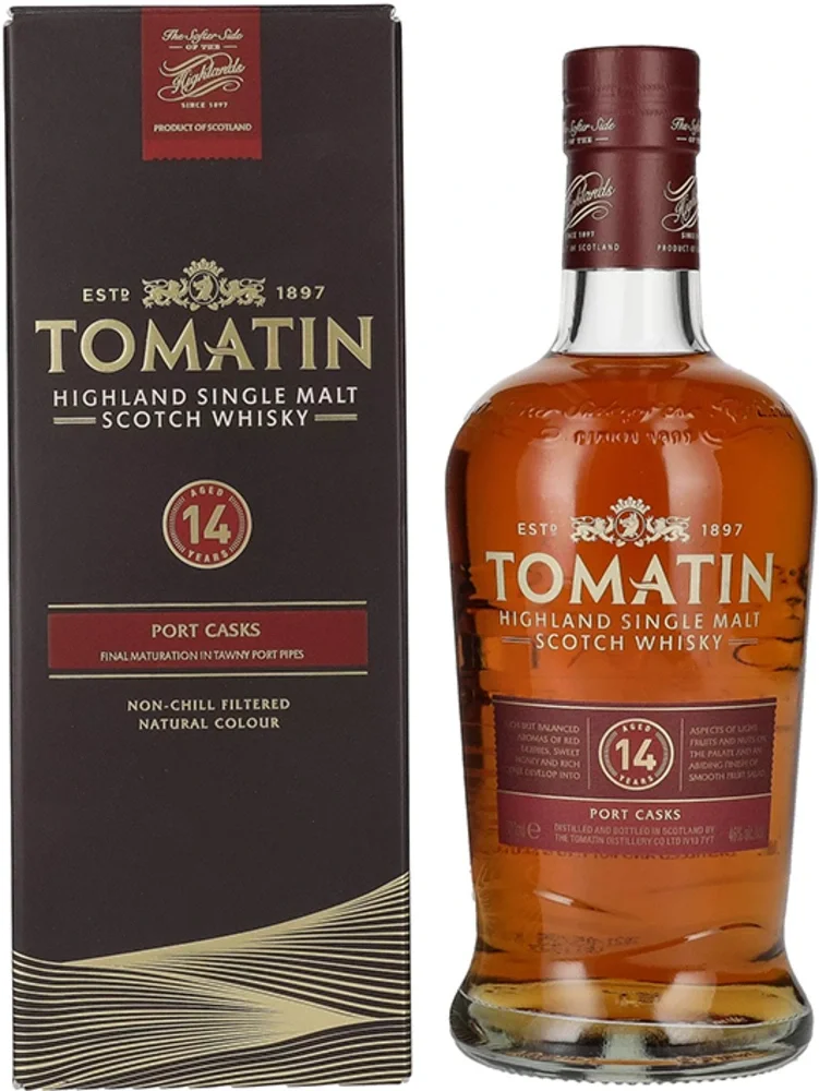 Škotski viski Tomatin 14y Port cask single malt poklon kutija 0,7 L
