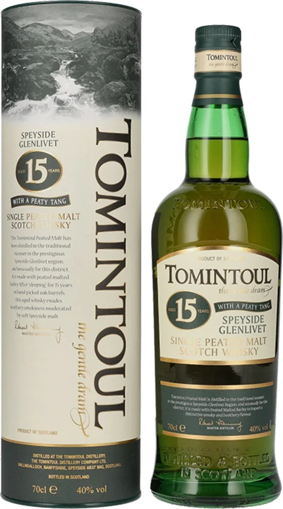Škotski viski Tomintoul 15 Peaty Tang poklon kutija 0,7 L