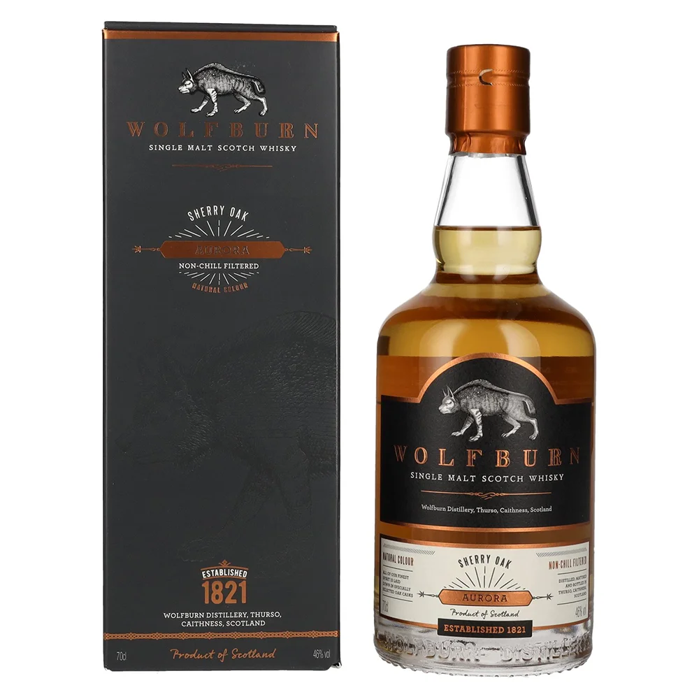 Škotski viski Wolfburn Aurora poklon kutija 0,7 L