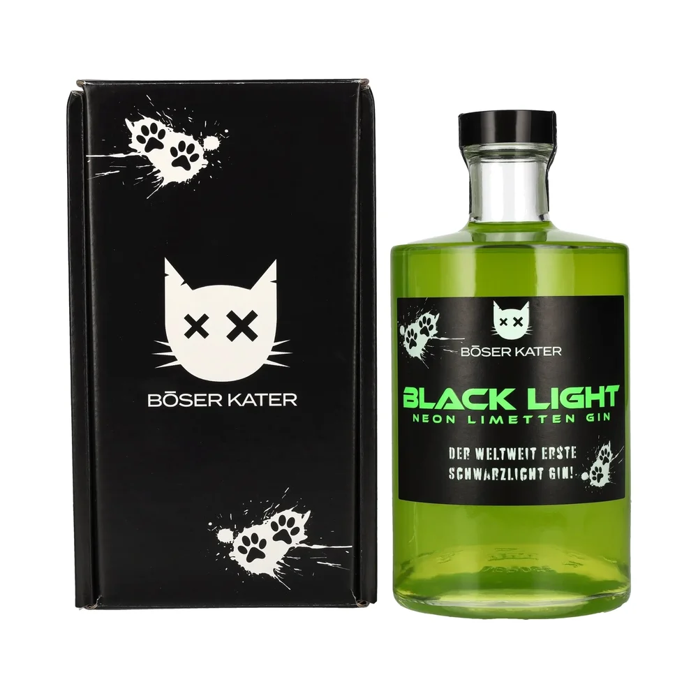 Gin Black Light Neon Limete Böser Kater poklon kutija 0,5 L