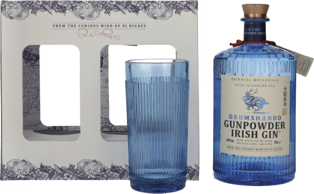 Gin Drumshanbo Gunpowder poklon kutija + 1 čaša 0,7 L