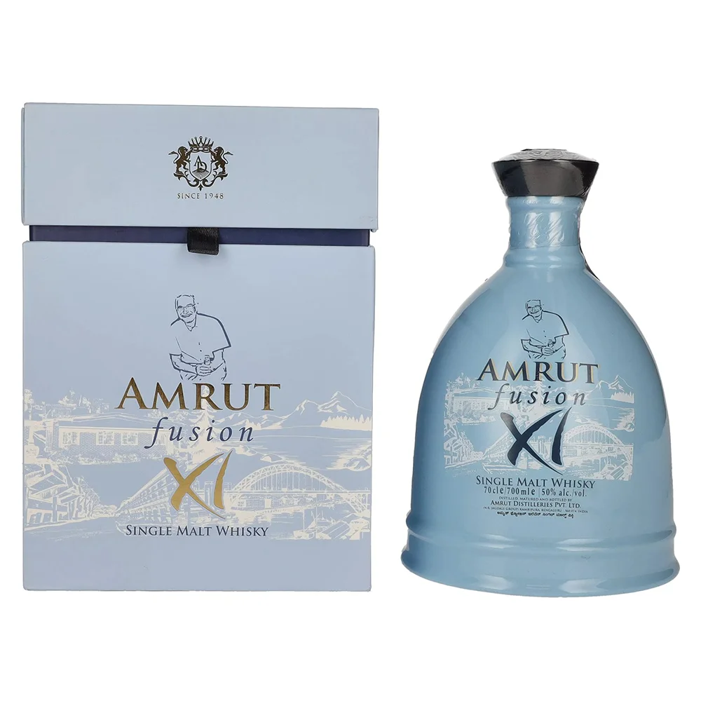 [DX3848] Indijski viski Amrut FUSION XI Single Malt poklon kutija 0,7 L