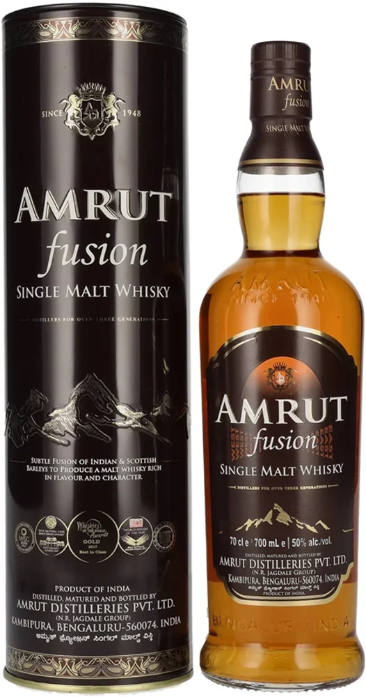 [DX5731] Indijski viski Amrut Indian Fusion Single malt poklon kutija 0,7 L