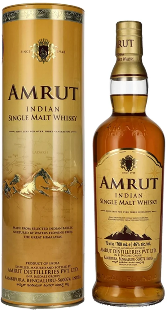 [DX9061] Indijski viski Amrut Peated Single Malt poklon kutija 0,7 L