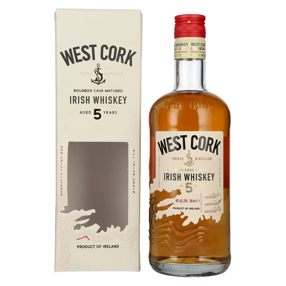 [DX405] Irski viski West Cork Distillers 5y Bourbon Cask Finish poklon kutija 0,7 L