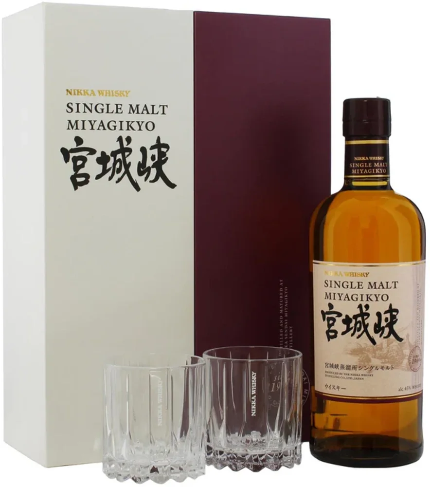 [DX1004] Japanski viski Nikka Miyagikyo Single malt + 2 čaše poklon kutija 0,7 L
