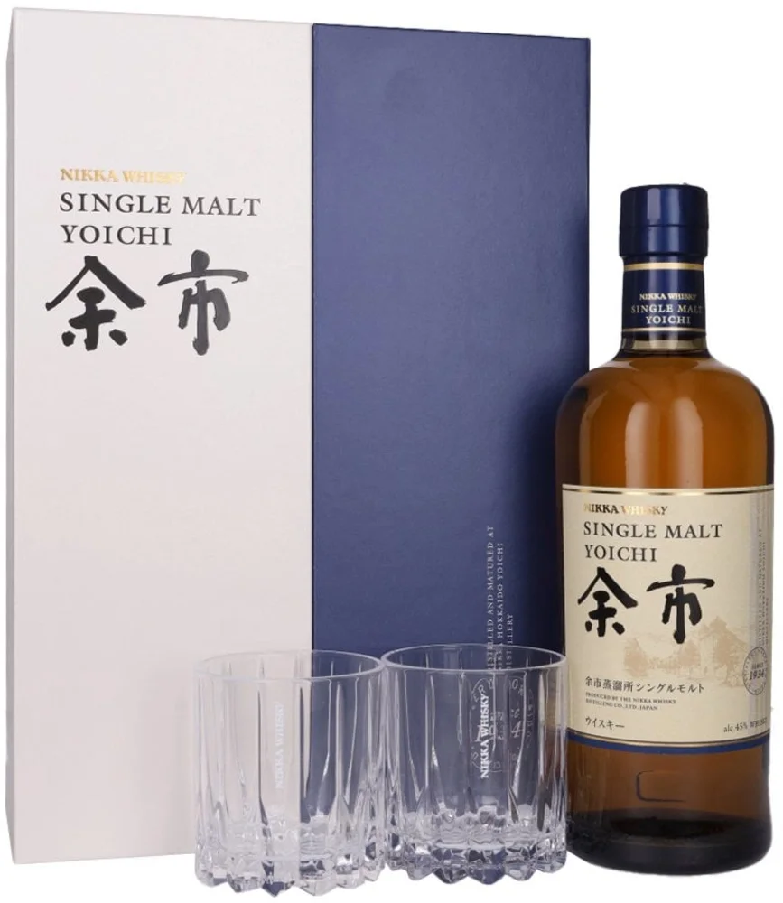 [DX2534] Japanski viski Nikka Yoichi single malt + 2 čaše poklon kutija 0,7 L