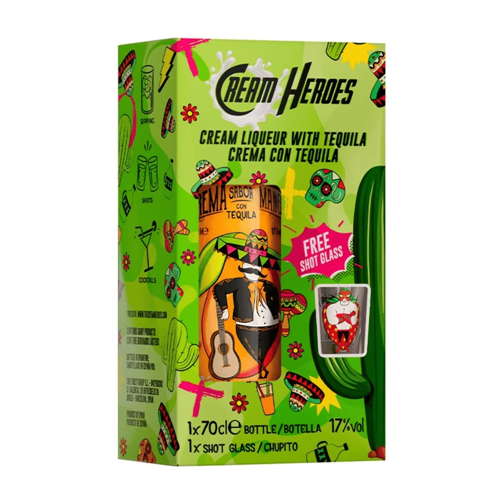 [DX1153] Liker Cream Heroes Tequila Mango + 2 čaše poklon kutija 0,7 L