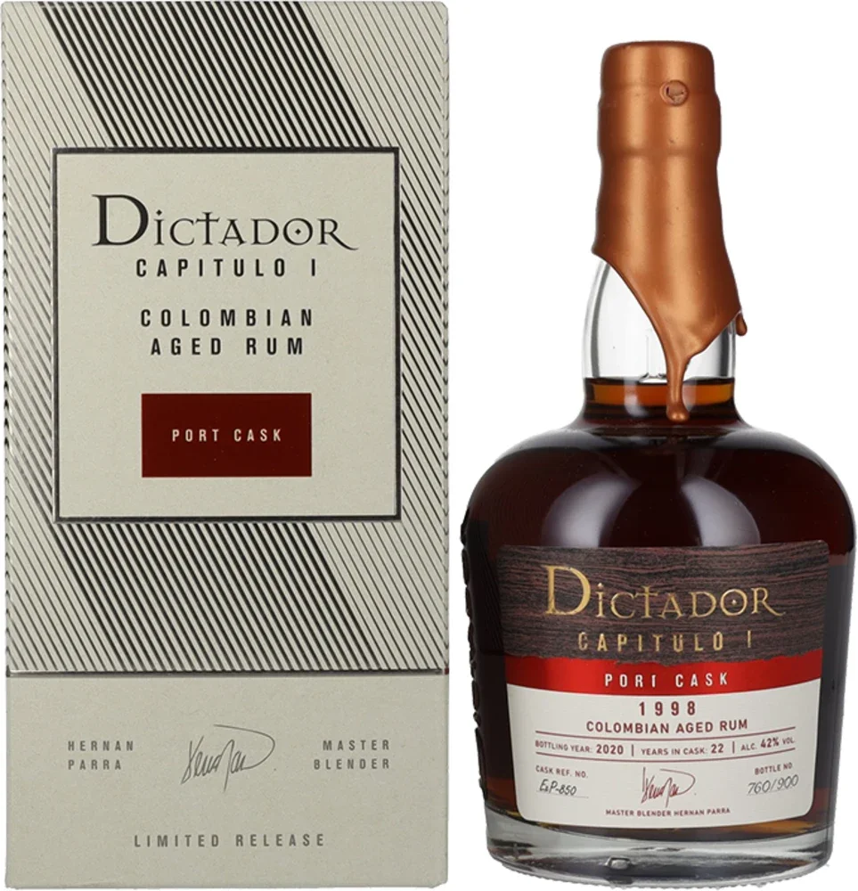 [DX6864] Rum Capitulo 22 Years Old 1998 Dictador poklon kutija 0,7 L