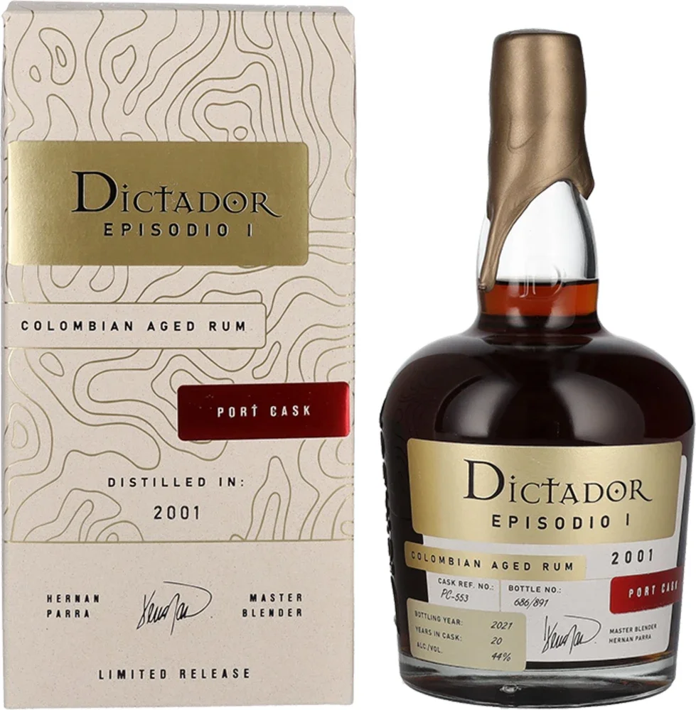 [DX8450] Rum Episodio 20 Years Old 2001 Dictador poklon kutija 0,7 L