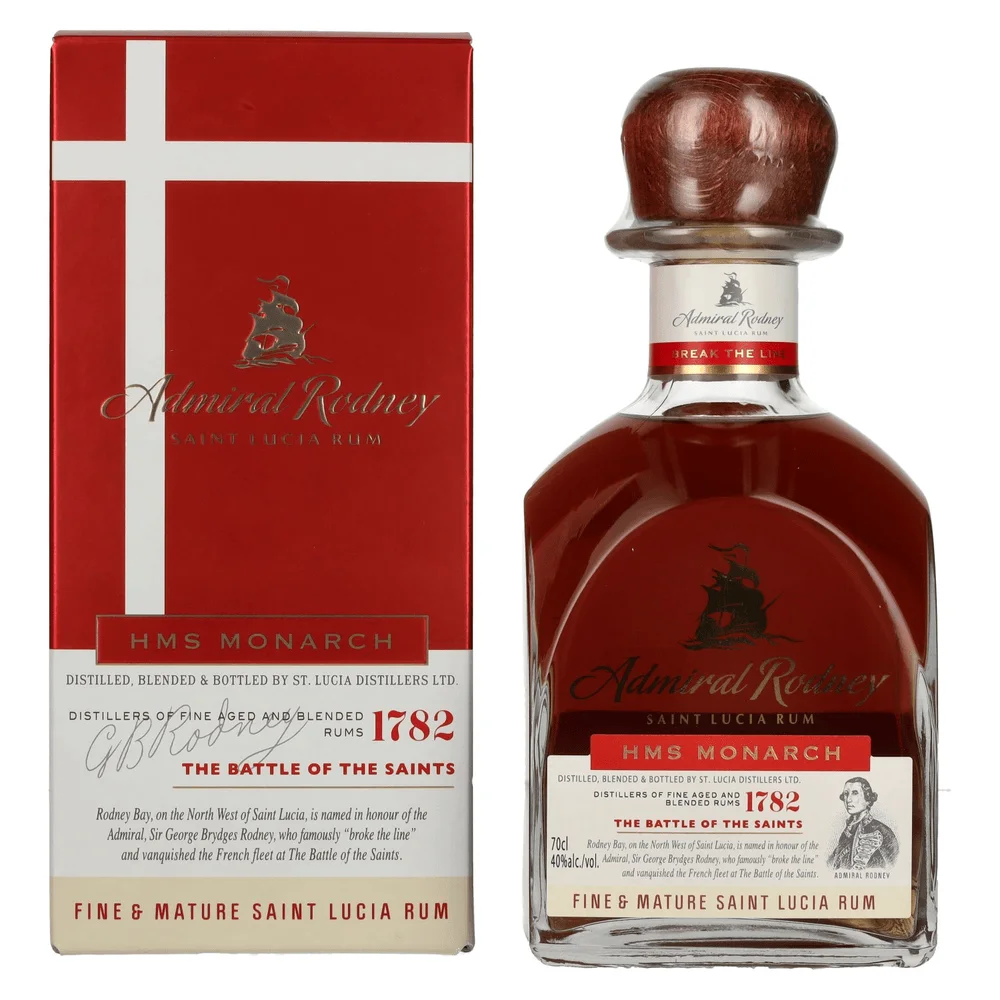 [DX10270] Rum HMS MONARCH Saint Lucia Admiral Rodney poklon kutija 0,7 L