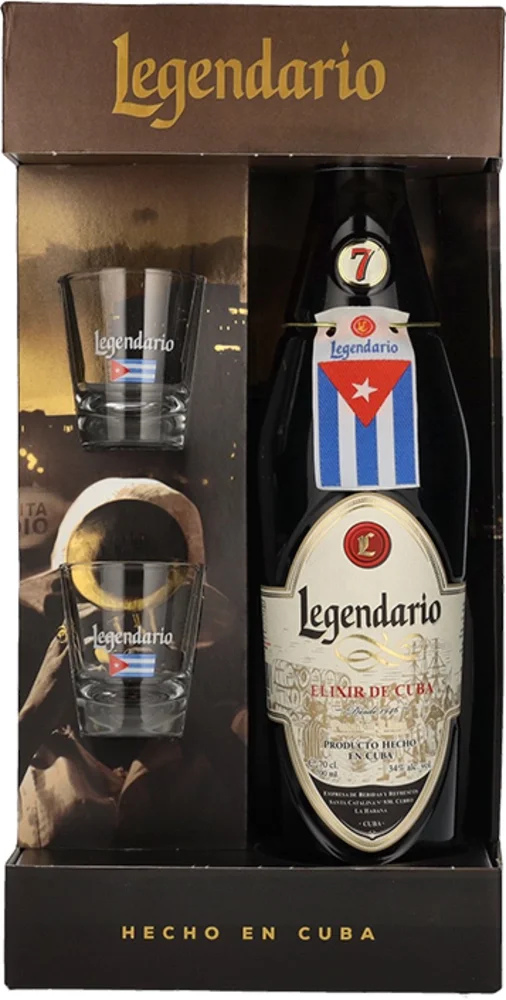 [DX6614] Rum Legendario Elixir 7 Y.O. poklon kutija + čaša 0,7 L