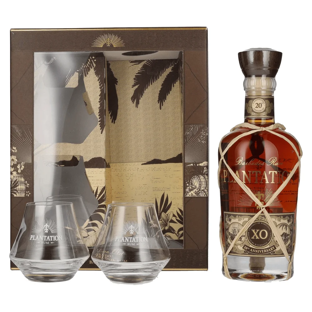 [DX3215] Rum Plantation Barbados Anniversary XO + 2 čaše poklon kutija 0,7 L