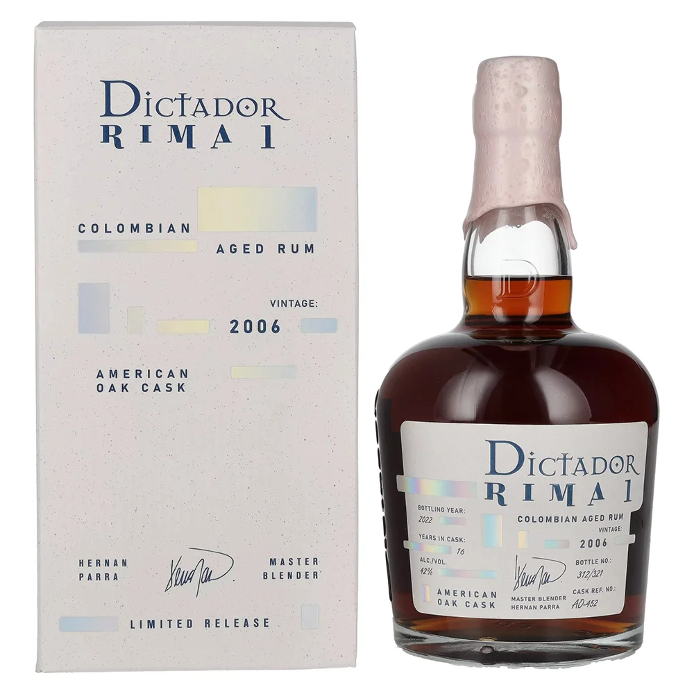 [DX4354] Rum RIMA 1 16Y AMERICAN OAK Cask Vintage 2006 Dictador poklon kutija 0,7 L