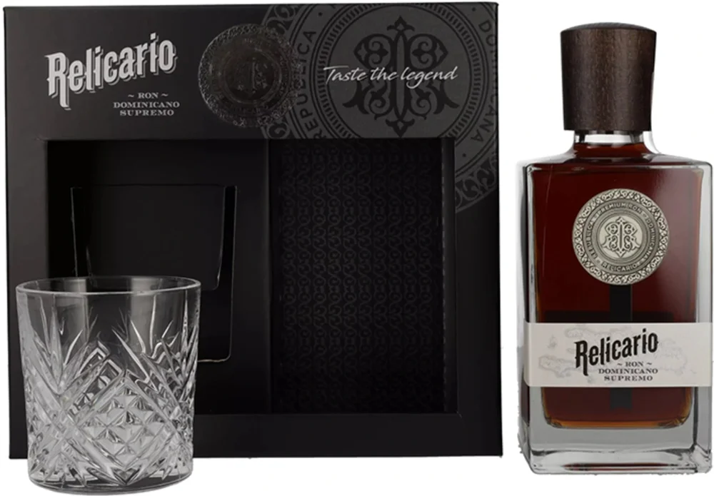 [DX5886] Rum Ron Dominicano Supremo Relicario + čaša poklon kutija 0,7 L