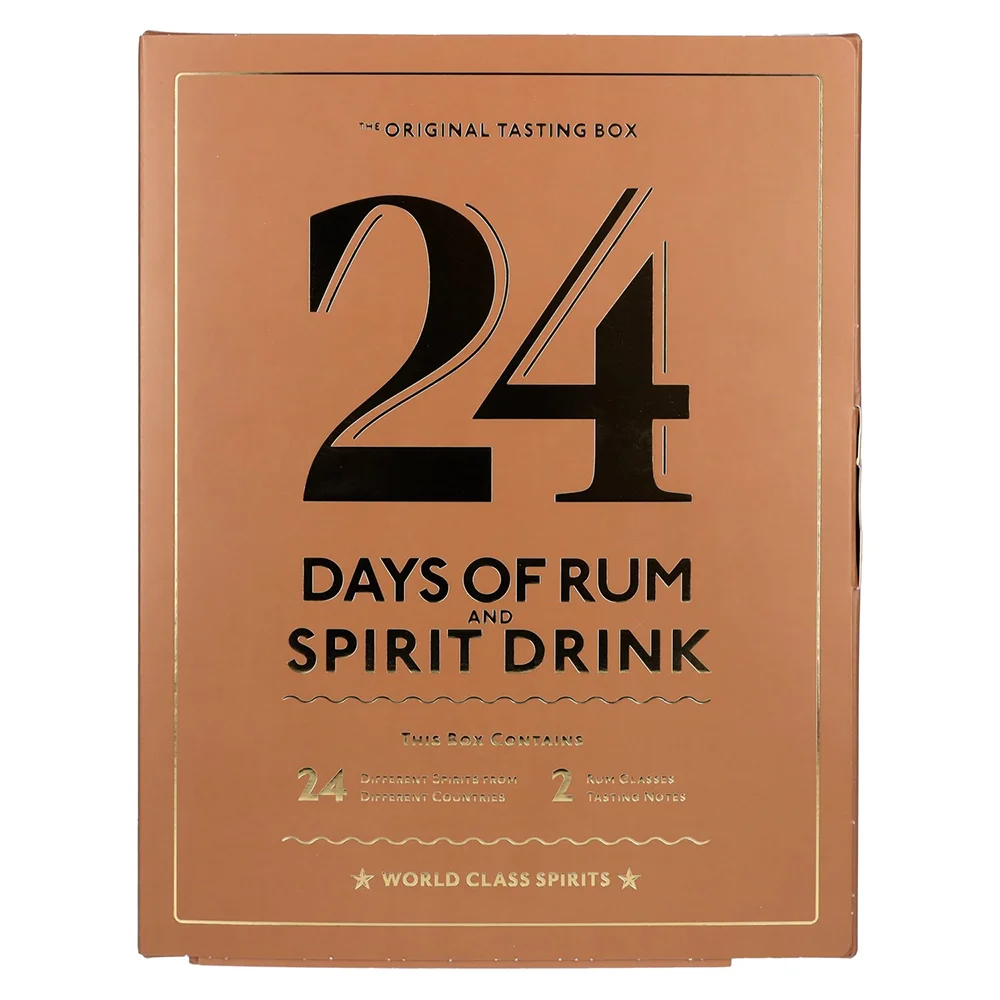 [DX364] Rum S.B.S 24 DAYS OF RUM The Original YELLOW Rum Box + 2 čaše 24 x 0,02 L