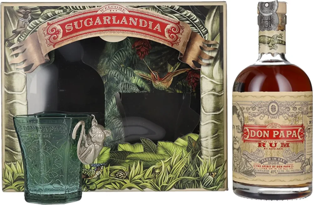 [DX7237] Rum Small Batch 7 YO Don Papa + čaša poklon kutija 0,7 L